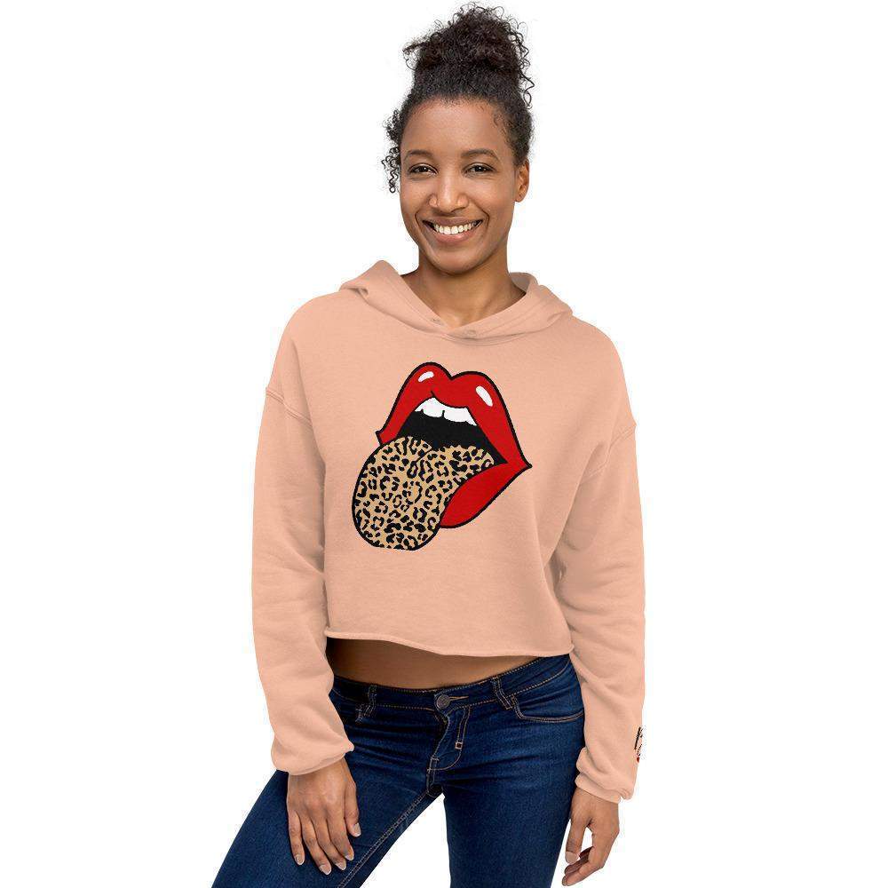 Women's Leopard Lip Crop Hoodie