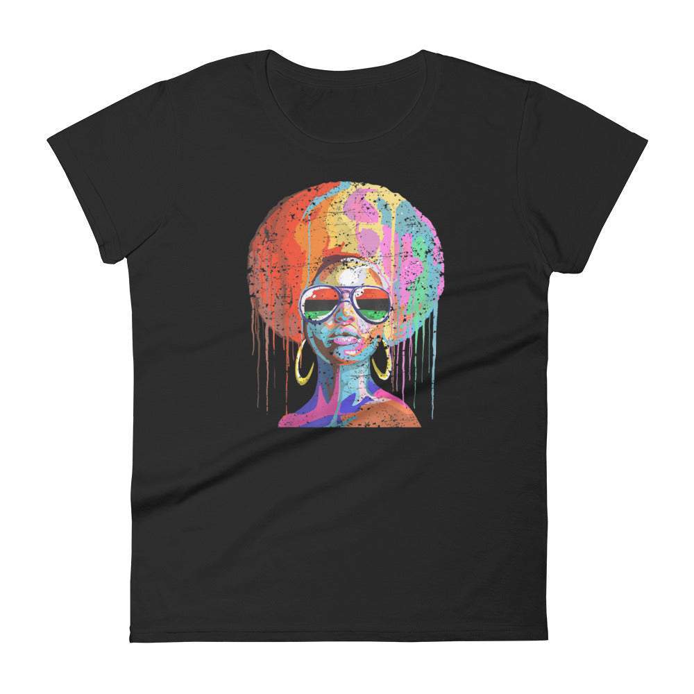 Painted Afro Graphic T-Shirt For Women