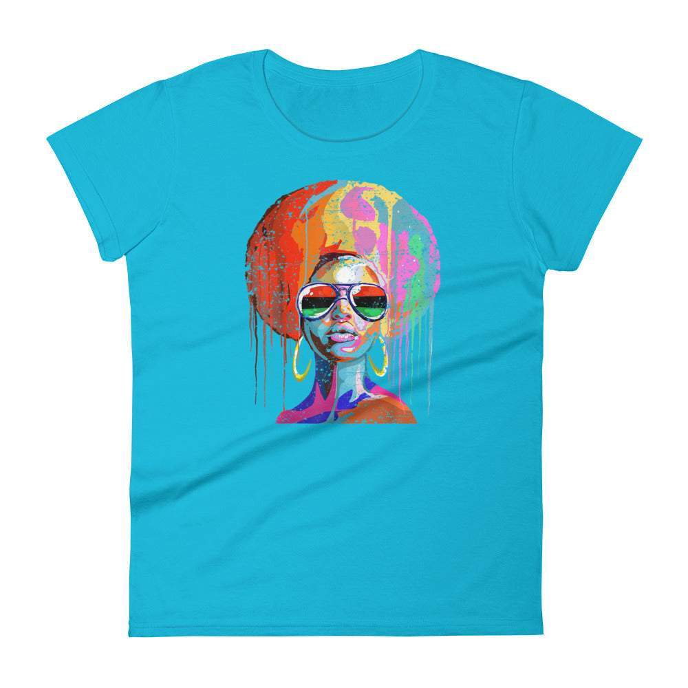 Painted Afro Graphic T-Shirt For Women