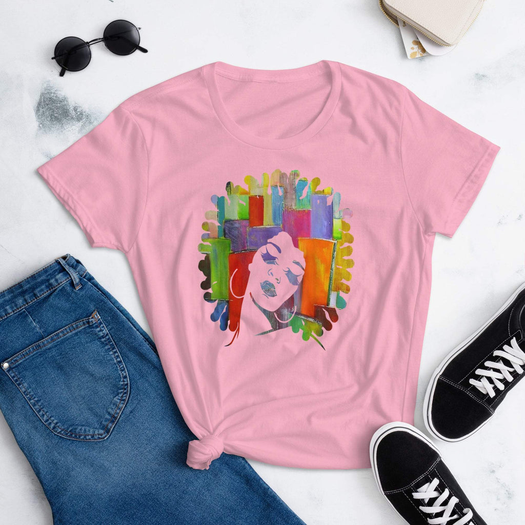 Abstract Afro Graphic T-Shirt For Women