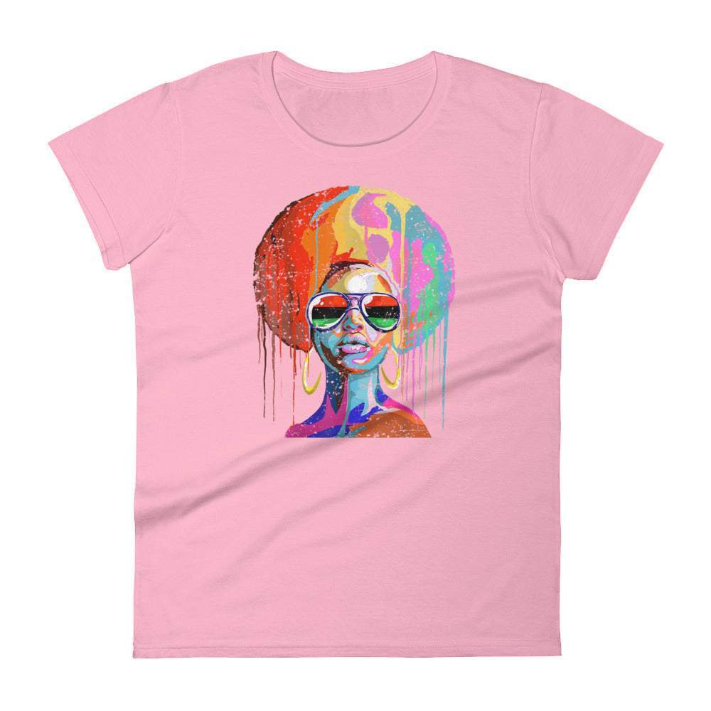 Painted Afro Graphic T-Shirt For Women