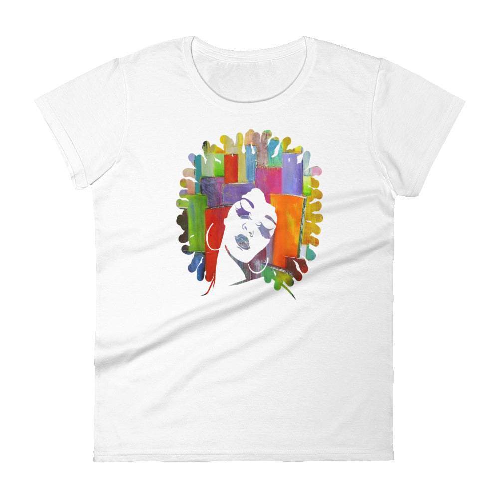Abstract Afro Graphic T-Shirt For Women