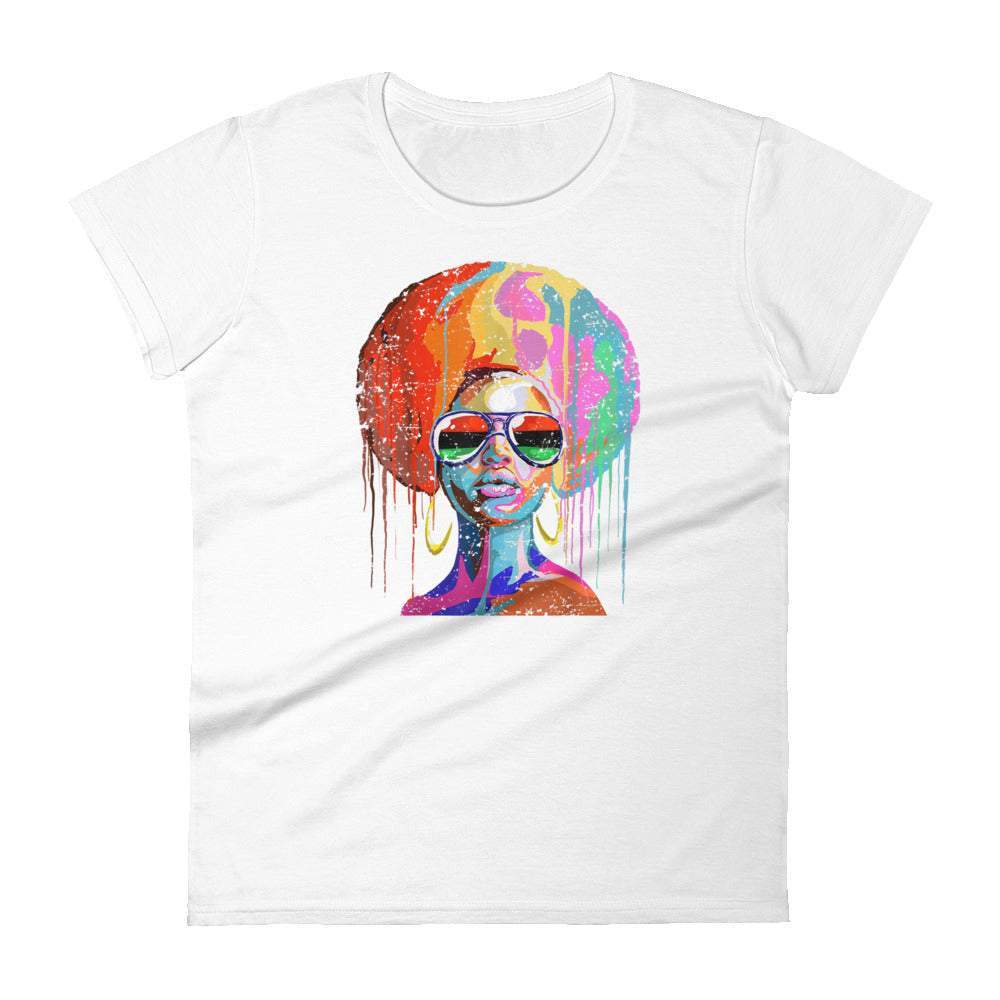 Painted Afro Graphic T-Shirt For Women